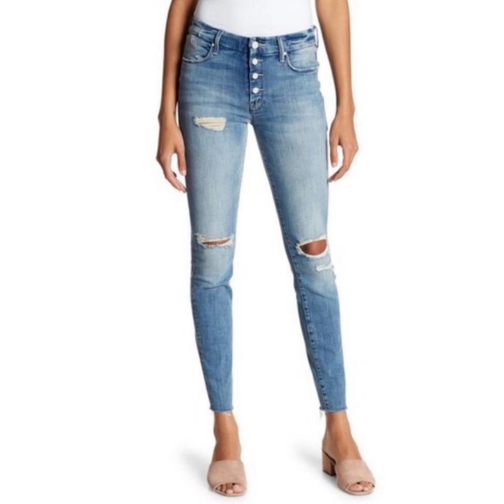Mother The Pixie Fray in Losing Control Wash Distressed Skinny Size 28